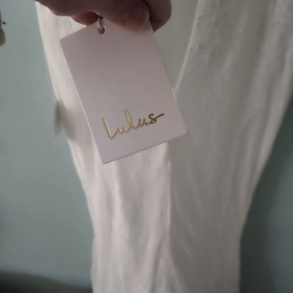 Lulu's Eternally Adored White Lace Embroidered mermaid maxi Wedding Dress size - Picture 10 of 12